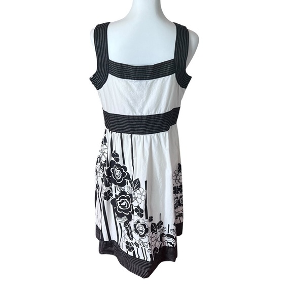 A.N.A. A New Approach Elegant Black and White Colorblock Dress Cotton SZ 14 - Picture 3 of 7